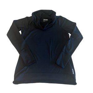 Reebok Workout Ready Play Warm Pullover Cowl Neck Sweat Womens Size L Black